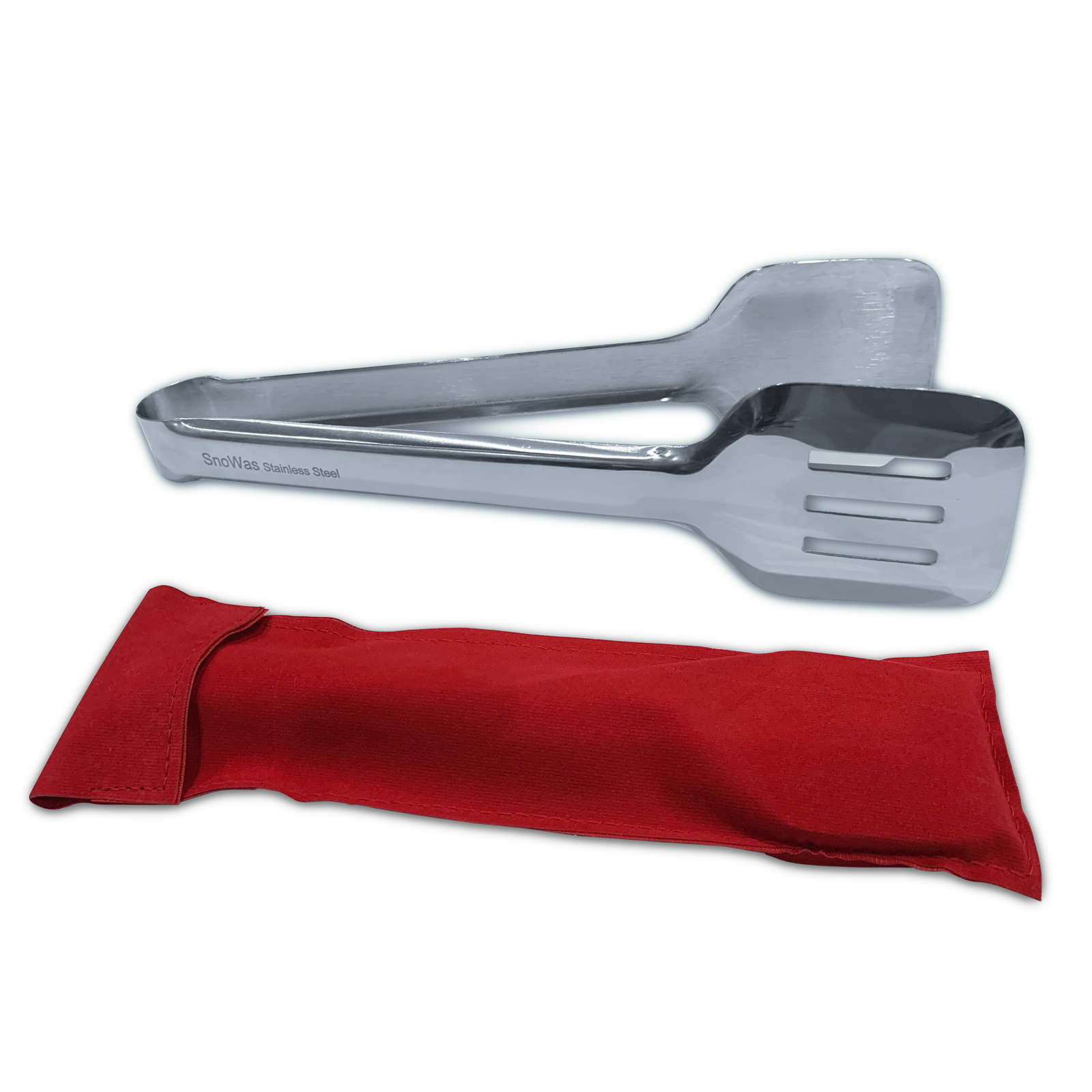 SnoWas - All Purpose 9.5" / 24 cm Stainless Steel Clamp Food Tongs for BBQ, Frying, Grilling and Cooking