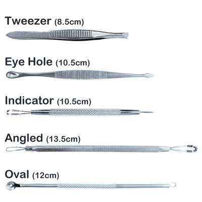 Snowas - 5 Pieces Blackhead Remover Professional Pimple Popper Tool Kit, Whitehead Extractor Pimple Blemish Kit
