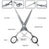 SnoWas - 1 x Hairdressing  5.5" / 6" / 6.5" Barber Hair Scissor for Professional Hairdressers Barbers Stainless Steel Hair Cutting Shears For Salon Barbers, Men, Women, Children and Adults