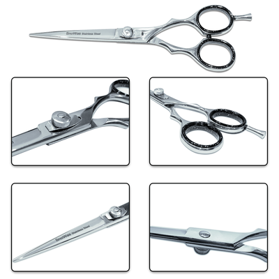SnoWas - 1 x Hairdressing  5.5" / 6" / 6.5" Barber Hair Scissor for Professional Hairdressers Barbers Stainless Steel Hair Cutting Shears For Salon Barbers, Men, Women, Children and Adults