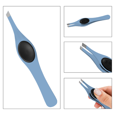 SnoWas - 1 Piece Professional Slanted Wide Rubber Grip Eyebrow Tweezers in Various Colors